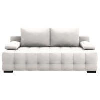SCHLAFSOFA in Chenille, Plüsch Creme  - Creme/Schwarz, KONVENTIONELL, Kunststoff/Textil (209/96/100cm) - Stylife