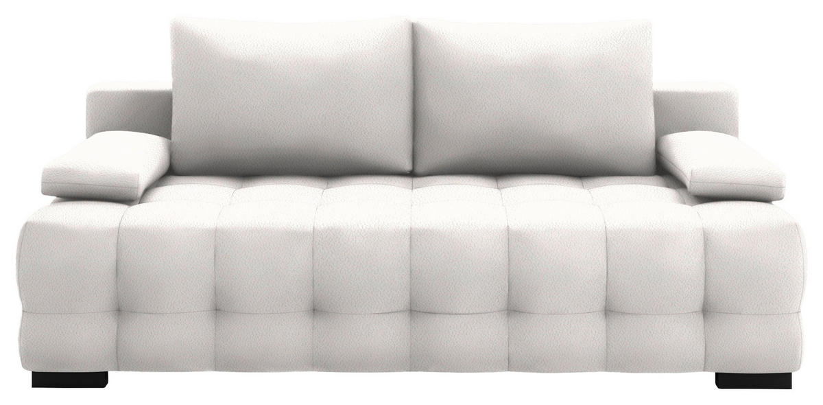 SCHLAFSOFA in Chenille, Plüsch Creme  - Creme/Schwarz, KONVENTIONELL, Kunststoff/Textil (209/96/100cm) - Stylife