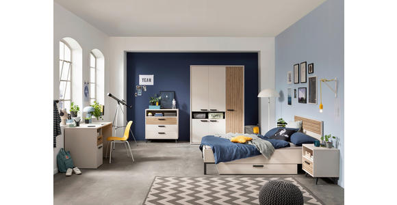 BETT 120/200 cm in Kaschmir - Kaschmir/Anthrazit, KONVENTIONELL, Holzwerkstoff/Metall (120/200cm) - Xora