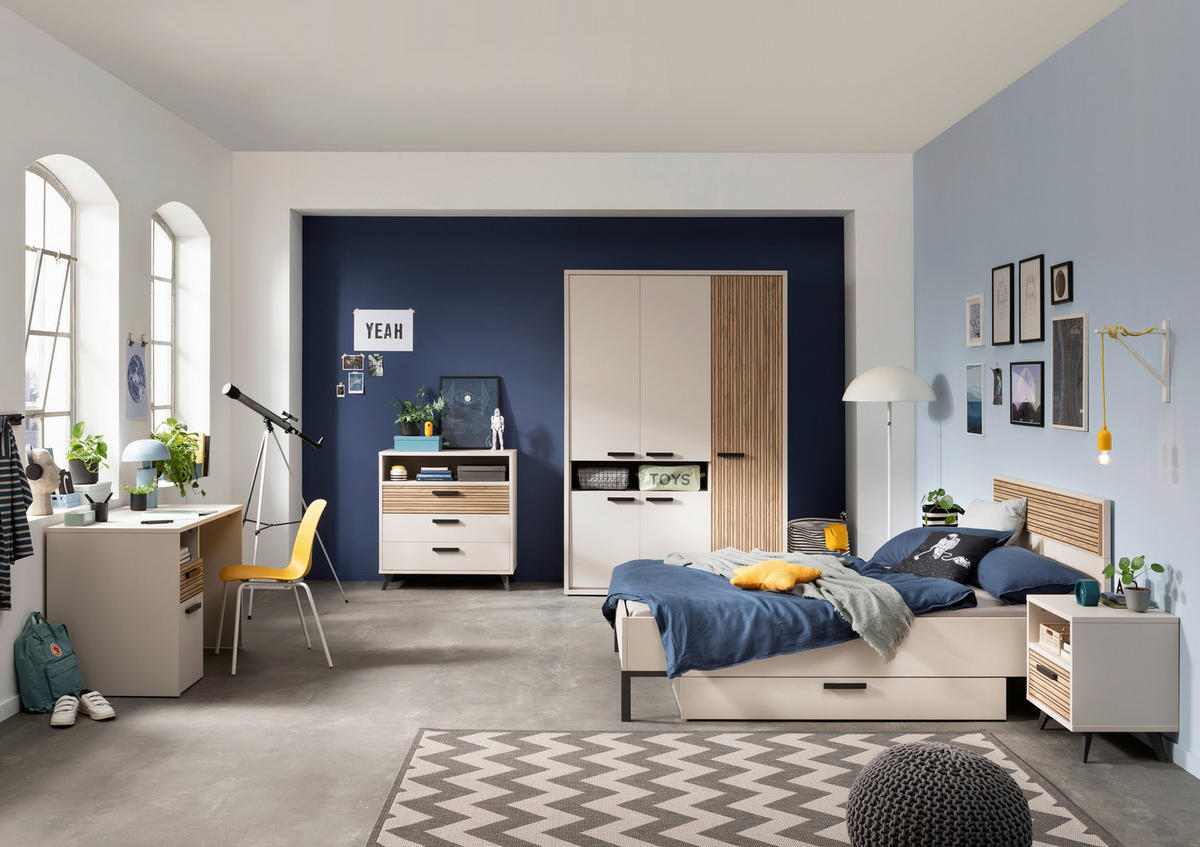 BETT 120/200 cm  in Kaschmir  - Kaschmir/Anthrazit, KONVENTIONELL, Holzwerkstoff/Metall (120/200cm) - Xora