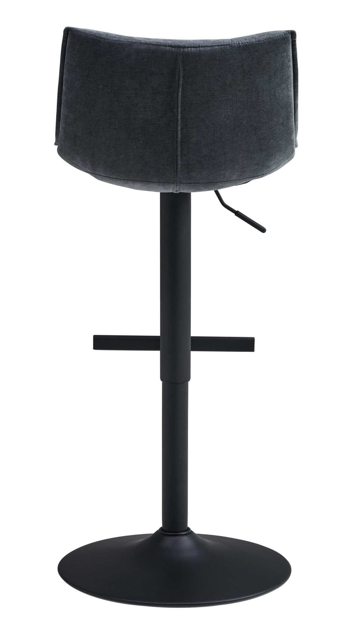 BARHOCKER Metall, Textil Grau, Schwarz  - Schwarz/Grau, Modern, Textil/Metall (46/87-108/52cm) - MID.YOU