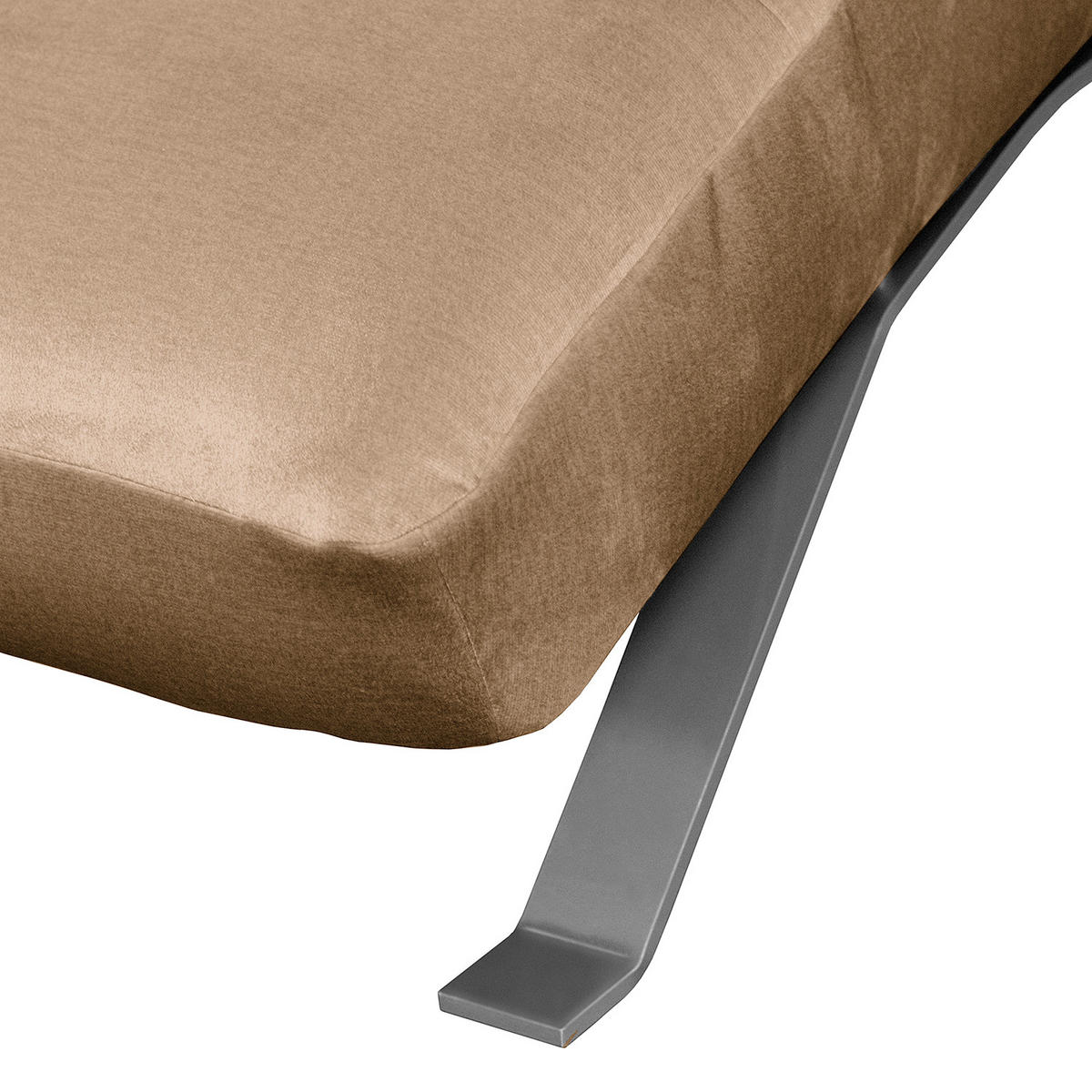 RELAXLIEGE SWING Samt Braun  - Silberfarben/Braun, Design, Textil/Metall (65/65-95/171cm) - Livetastic