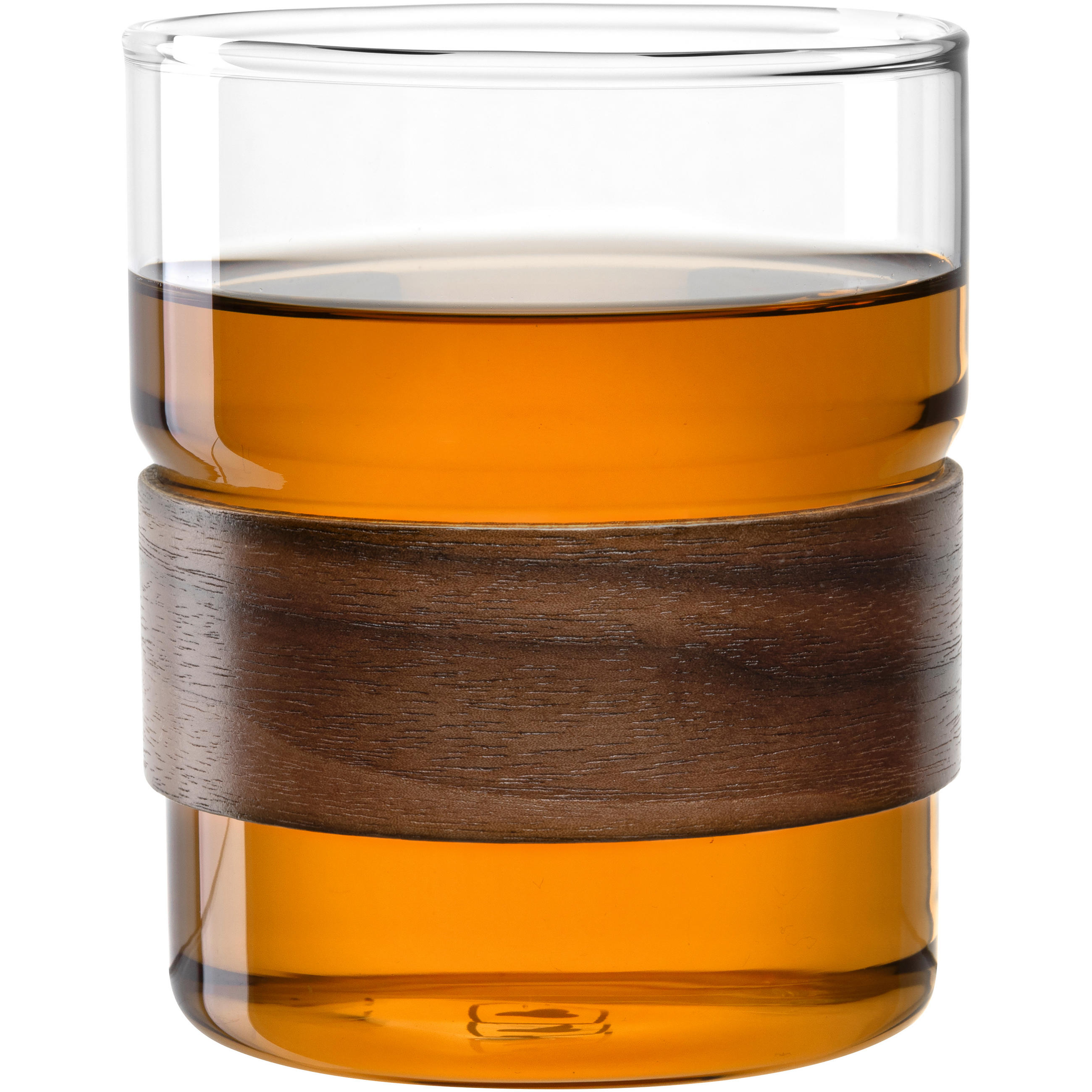 TEEGLAS NOVO LEGNO  2-teilig  - Klar/Braun, Design, Glas/Holz (8,3/10/8,3cm) - Leonardo