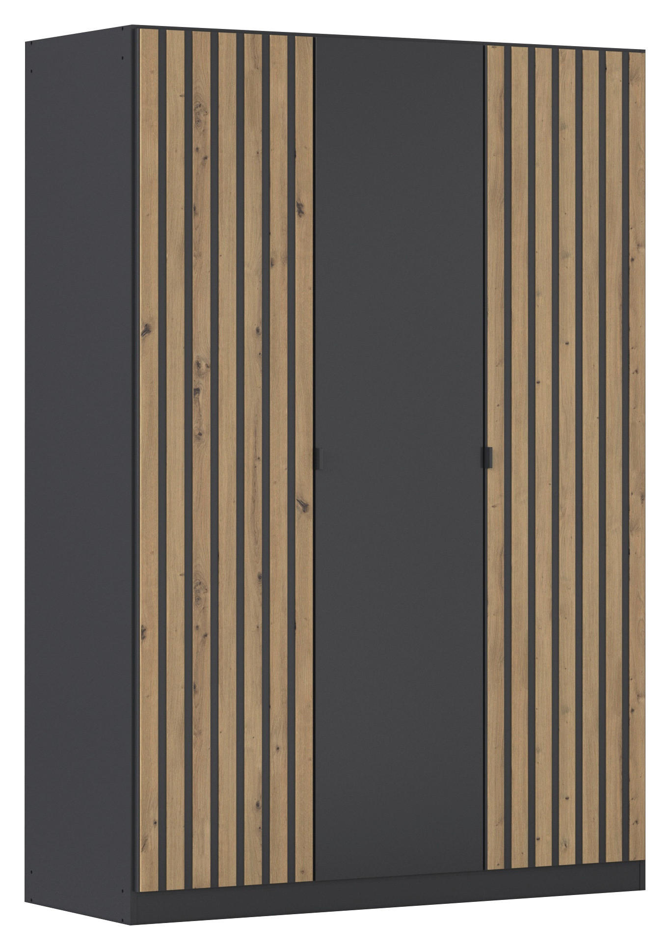 DREHTÜRENSCHRANK  in Grau, Eiche Artisan  - Eiche Artisan/Grau, MODERN, Holzwerkstoff/Metall (136/197/54cm) - Rauch Möbel