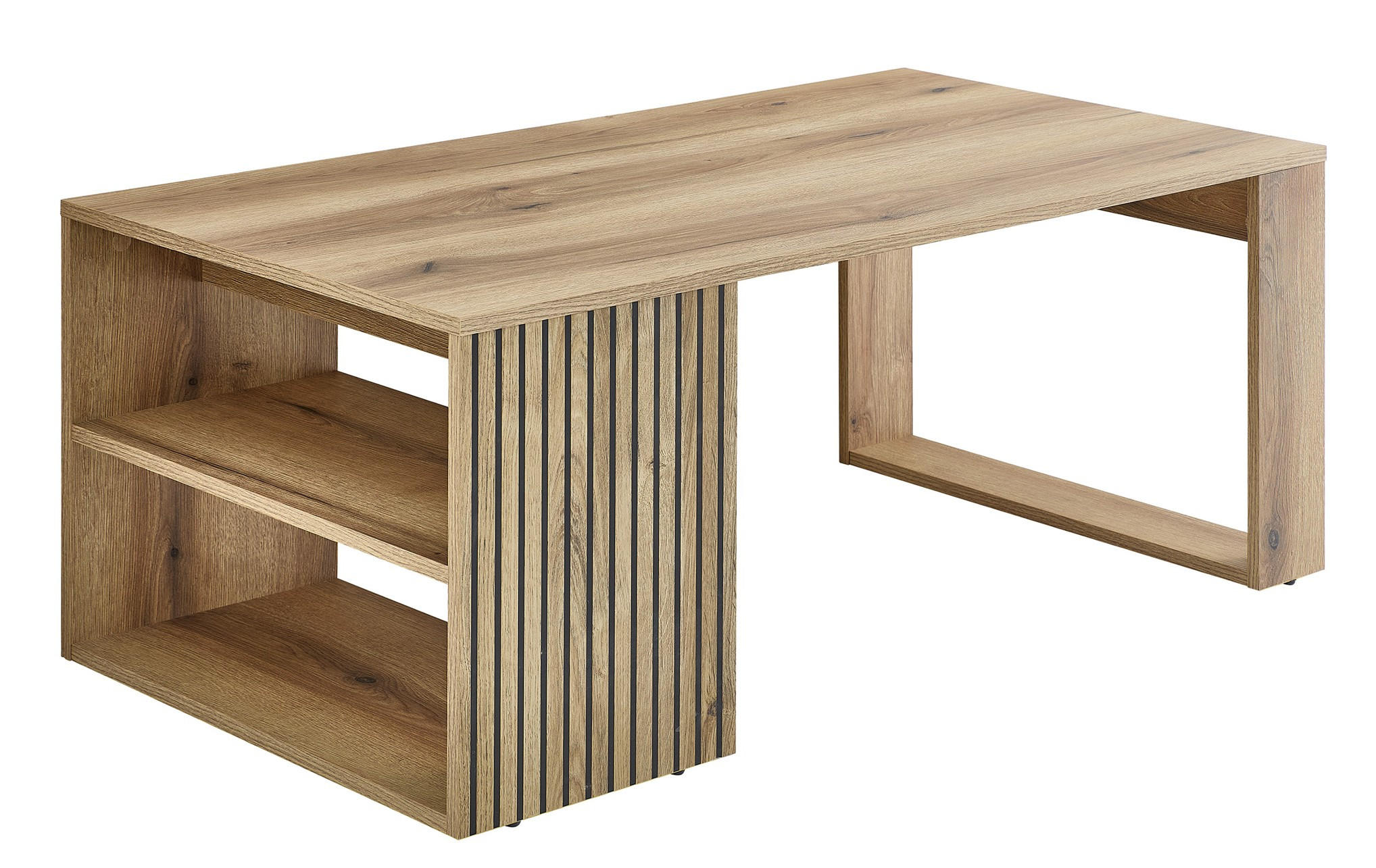 KONFERENČNÝ STOLÍK, čierna, farba duba, kompozitné drevo,  - čierna/farba duba, Design, kompozitné drevo (108/43/60cm) - MID.YOU