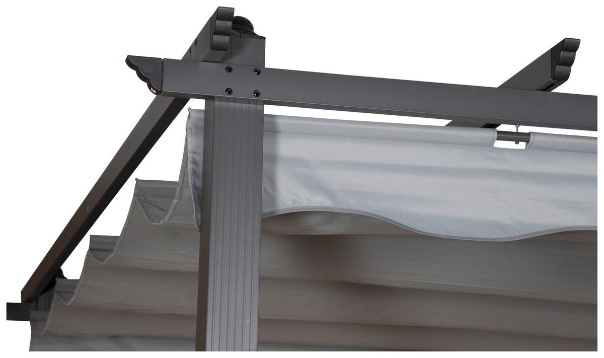 PERGOLA 395/245/295 cm   - Schwarz/Grau, KONVENTIONELL, Textil/Metall (395/245/295cm) - Gardenson