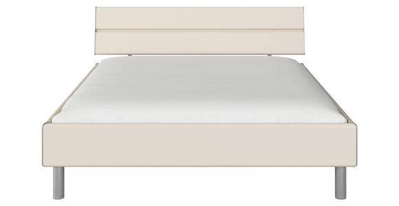 BETT 160/200 cm  in Champagner  - Champagner/Alufarben, Design, Holzwerkstoff/Metall (160/200cm) - Carryhome