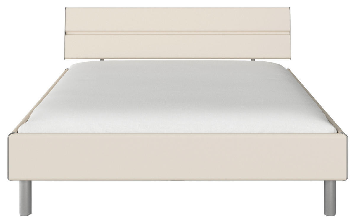 BETT 160/200 cm,  in Champagner,  - Champagner/Alufarben, Design, Metall (160/200cm) - Carryhome