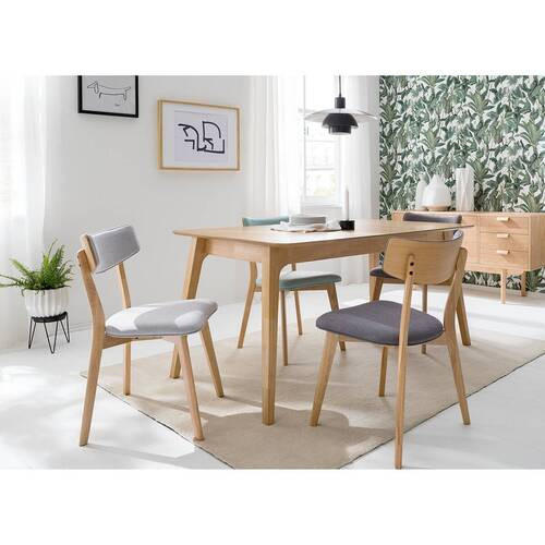 ŽIDLE, přírodní barvy, světle šedá - světle šedá/přírodní barvy, Moderní, dřevo/textil (49.5/80/49.5cm) - home24