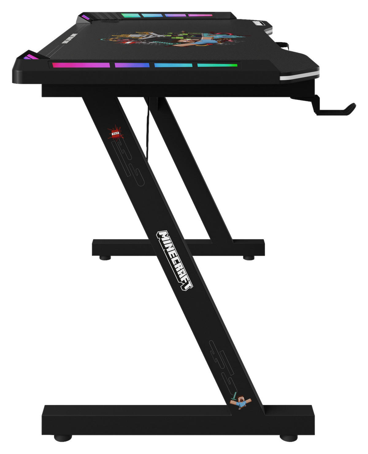 GAMINGTISCH 120/60/74 cm  in Multicolor, Schwarz  - Multicolor/Schwarz, MODERN, Holzwerkstoff/Metall (120/60/74cm) - Minecraft