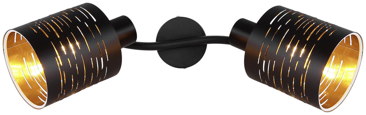 SPOTLIGHT Tunno 29,6/10/16 cm   - svart/guldfärgad, Design, metall/plast (29,6/10/16cm) - Globo