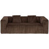 SOFA Cord Braun  - Schwarz/Braun, MODERN, Kunststoff/Textil (224/68/99cm) - MID.YOU