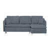 ECKSOFA in Struktur Blau  - Blau/Silberfarben, Design, Textil/Metall (223/146cm) - Ti'me