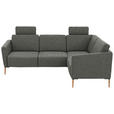 ECKSOFA  in Flachgewebe Grau  238/186 cm  - Eichefarben/Grau, Design, Holz/Textil (238/186cm) - Valnatura