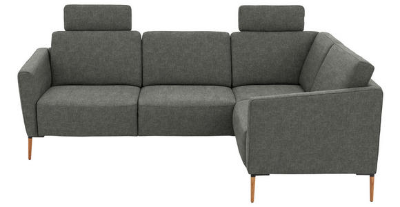 ECKSOFA  in Flachgewebe Grau  238/186 cm  - Eichefarben/Grau, Design, Holz/Textil (238/186cm) - Valnatura