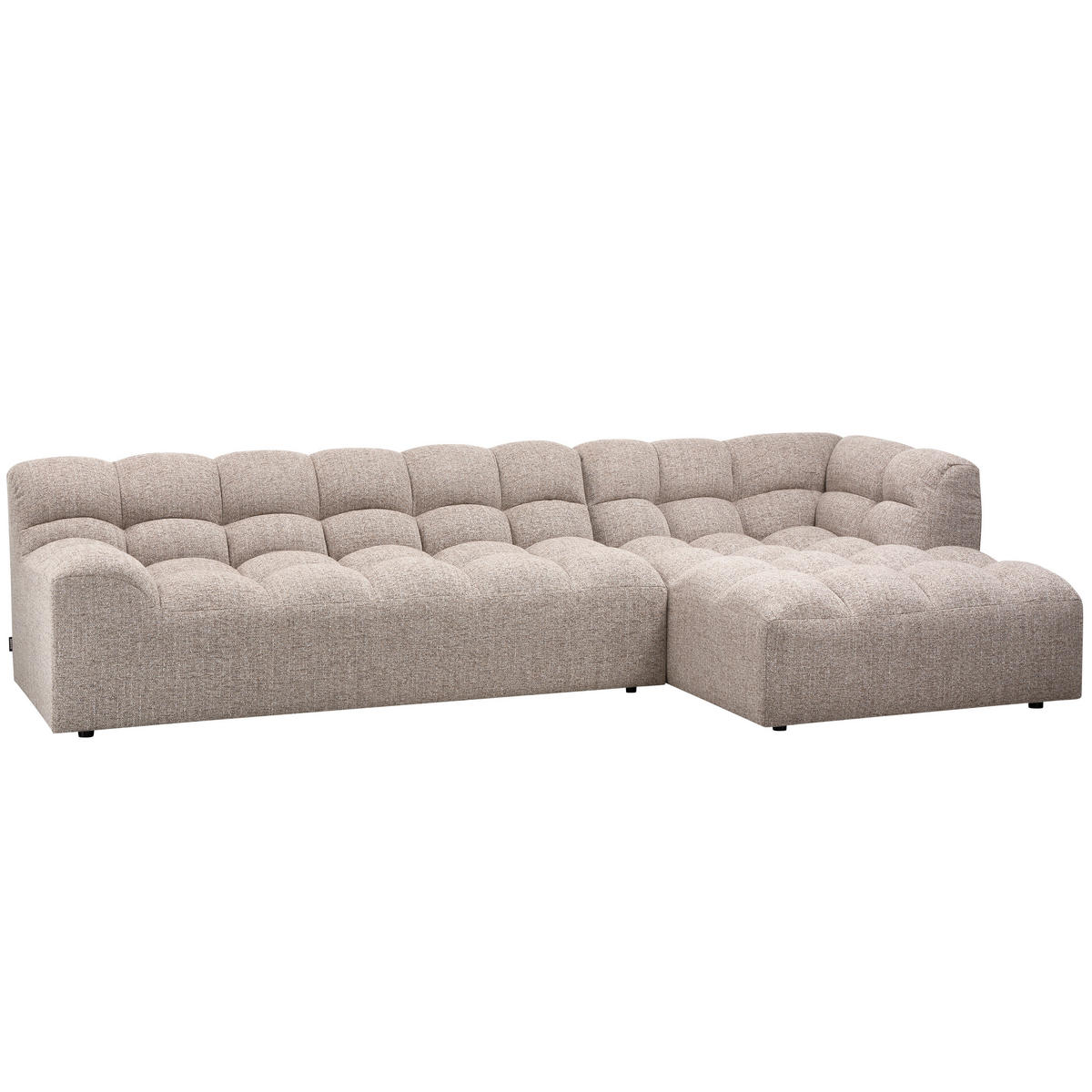 ECKSOFA Allure Braun gesteppt  - Schwarz/Braun, Design, Kunststoff/Textil (324/165cm) - Livetastic