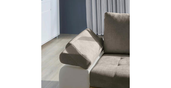 ECKSOFA in Flachgewebe Weiß, Beige  - Beige/Weiß, Design, Kunststoff/Textil (271/175cm) - Xora