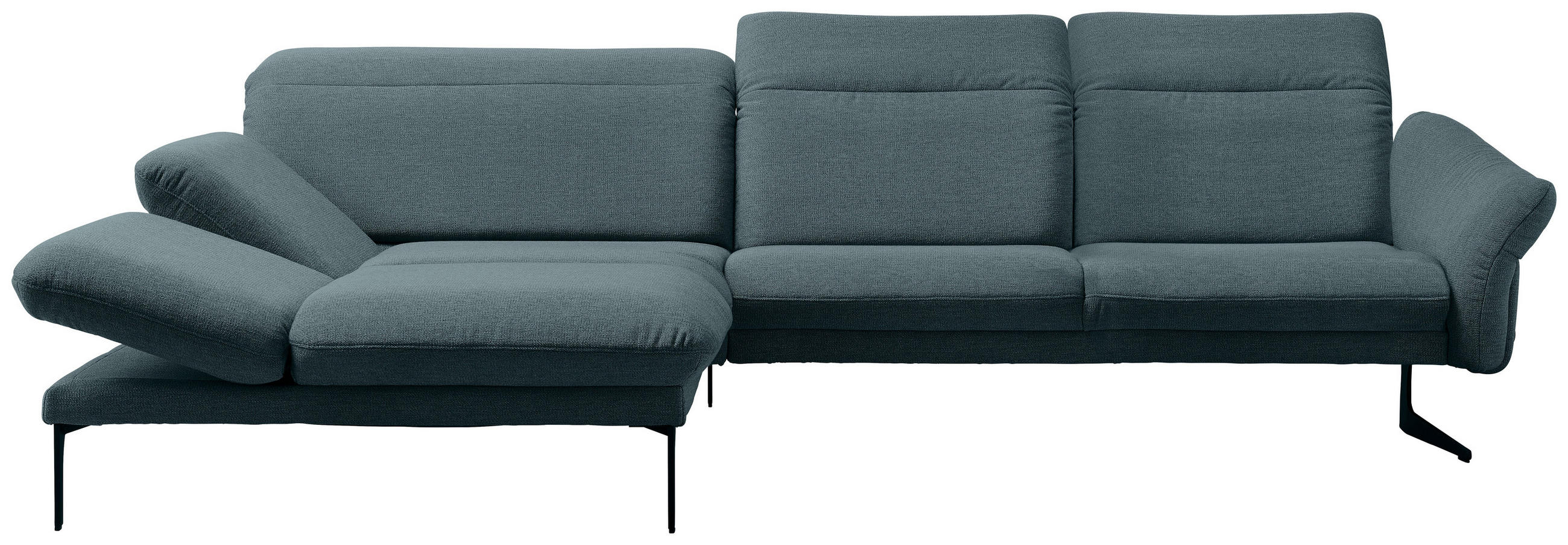 ECKSOFA  in Webstoff Hellblau  203/299 cm  - Anthrazit/Hellblau, Design, Textil/Metall (203/299cm) - Himolla