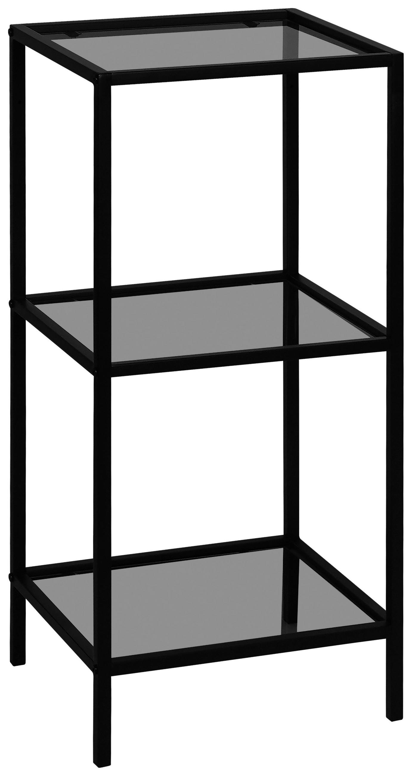 REGAL Grau, Schwarz  - Schwarz/Grau, Basics, Glas/Metall (37/82,5/33cm) - Carryhome