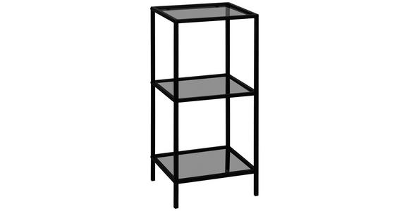 REGAL Grau, Schwarz  - Schwarz/Grau, Basics, Glas/Metall (37/82,5/33cm) - Carryhome