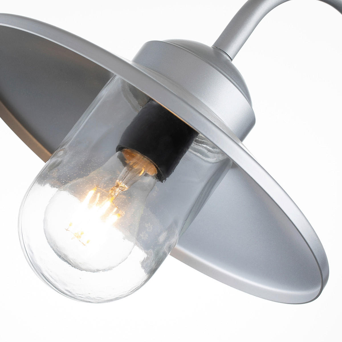 AUSSENWANDLEUCHTE - Silberfarben, Konventionell, Glas/Metall (42/27.5/25,5cm) - Elstead Lighting