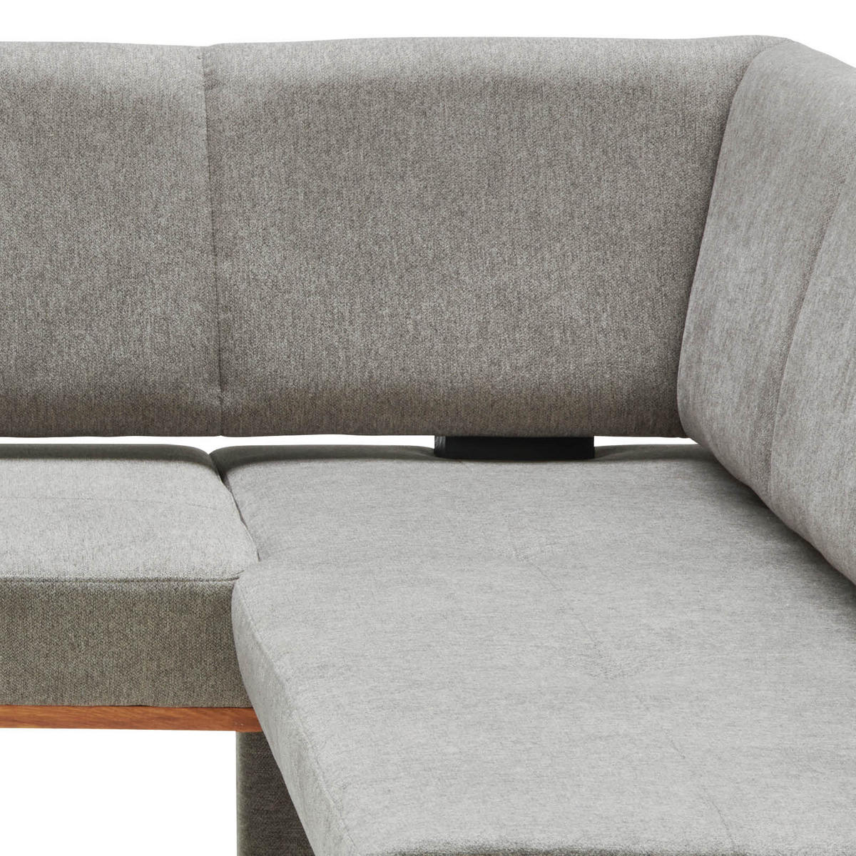 ECKBANK 225/175 cm Webstoff Grau Eiche vollmassiv   - Schwarz/Grau, MODERN, Holz/Textil (225/175cm) - Livetastic