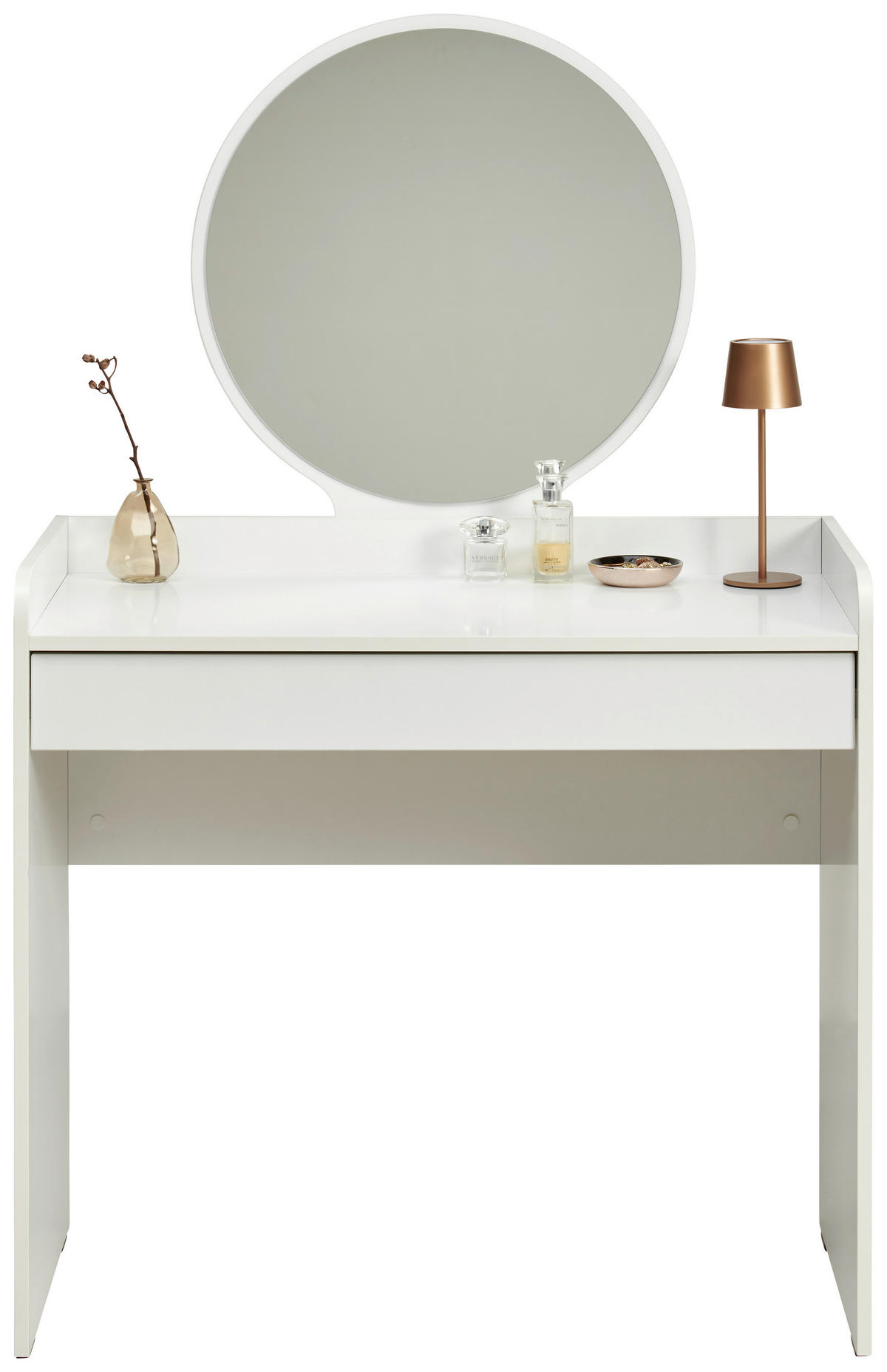 SCHMINKTISCH Weiss  - Weiss, Design, Glas/Holzwerkstoff (90/47/142cm) - Carryhome