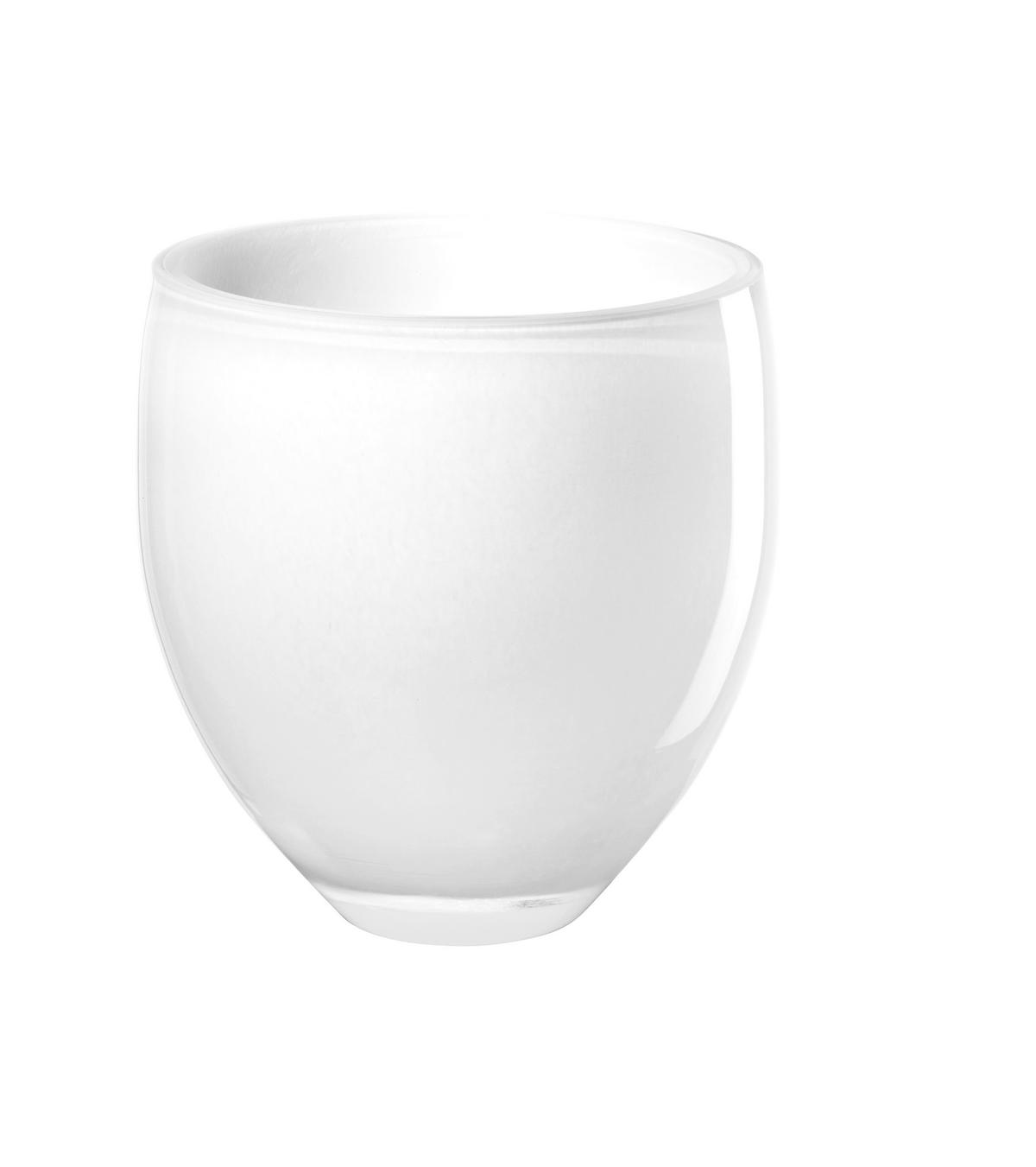 VASE  - Weiss Hochglanz, Basics, Glas (14.5/15/14.5cm) - ASA