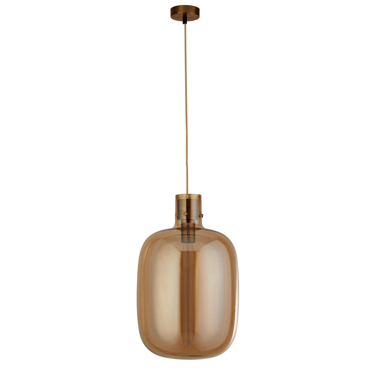 HÄNGELEUCHTE Barrel 30/127 cm   - Bernsteinfarben, Design, Glas/Metall (30/127cm) - Searchlight