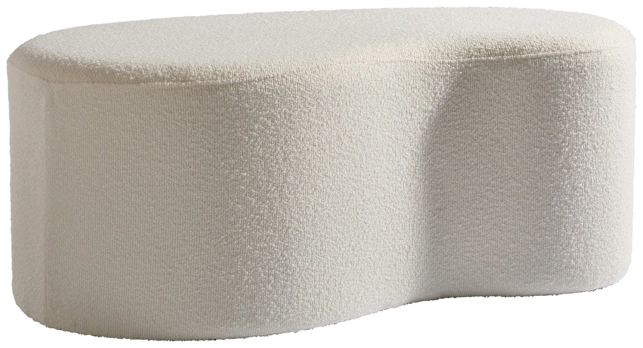 HOCKER Bouclé Weiß  - Weiß, Design, Textil (93/37/49cm) - MID.YOU