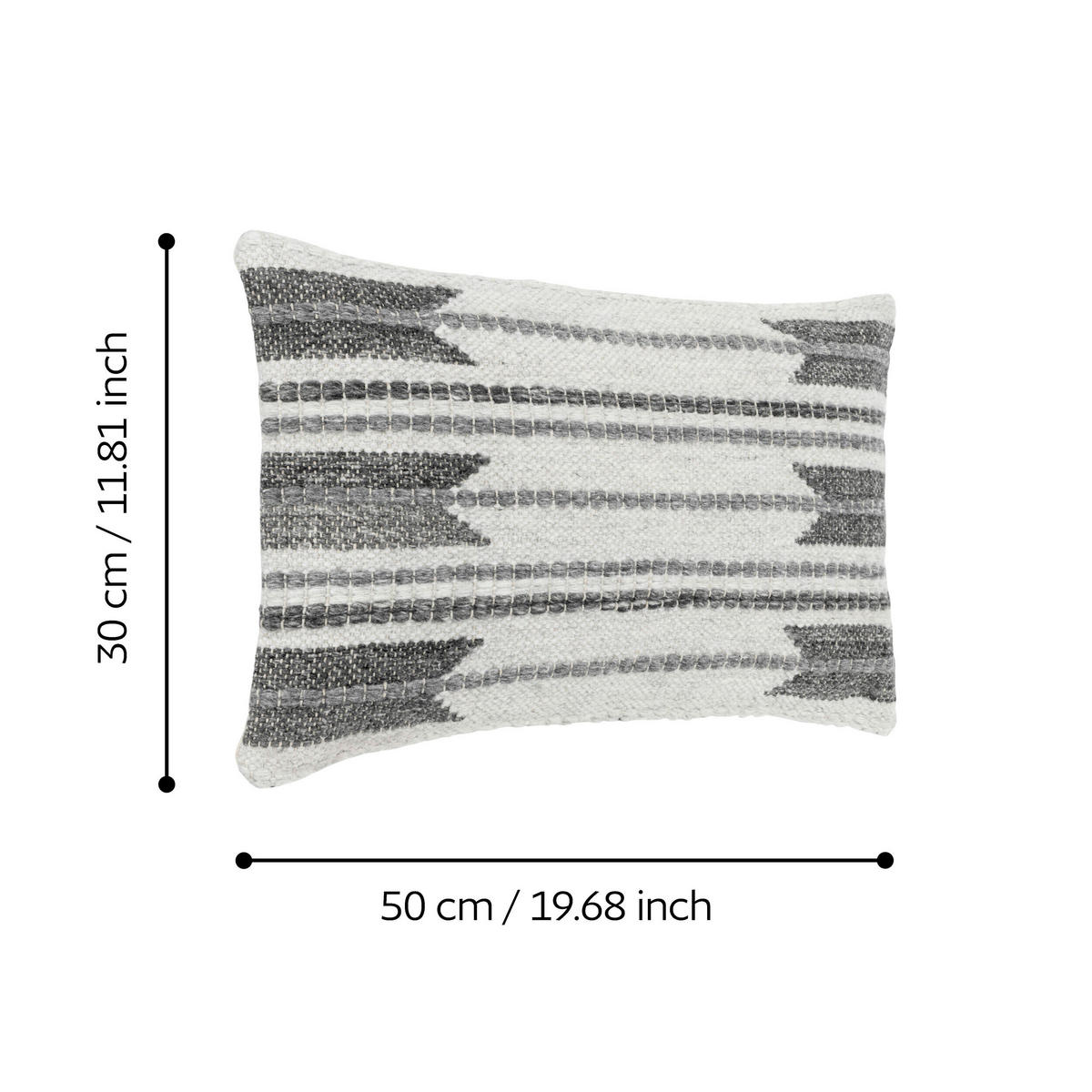 ZIERKISSEN  30/50 cm   - Creme/Grau, Basics, Textil (30/50cm) - Eglo