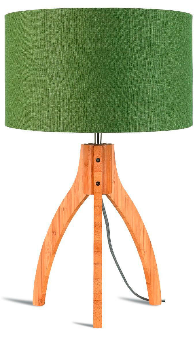 TISCHLEUCHTE - Naturfarben/Grün, Trend, Holz/Textil (36/54cm) - Good & Mojo