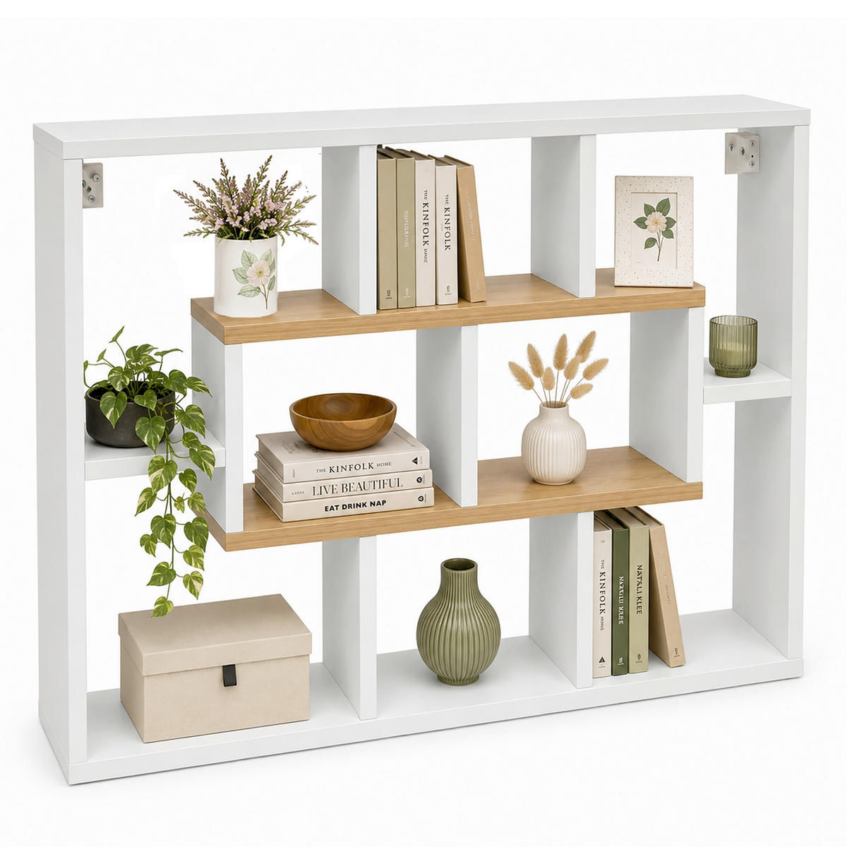 WANDREGAL  - Honigeiche/Weiß, Design, Holzwerkstoff (85/48/16cm) - MID.YOU