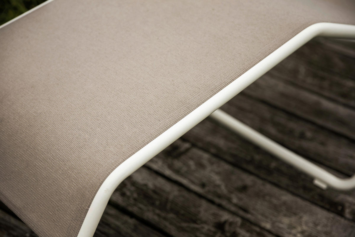 BÄDERLIEGE 73/120/180 cm  - Greige/Weiß, Basics, Textil/Metall (73/120/180cm) - Kettler