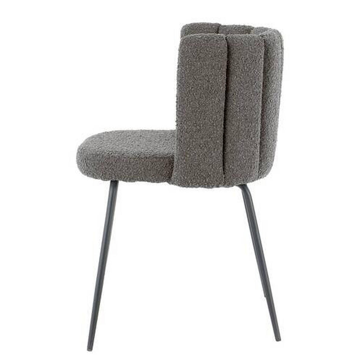STUHL  in Eisen Bouclé Metall, Textil  - Schwarz/Grau, LIFESTYLE, Textil/Metall (53/77/53cm) - home24
