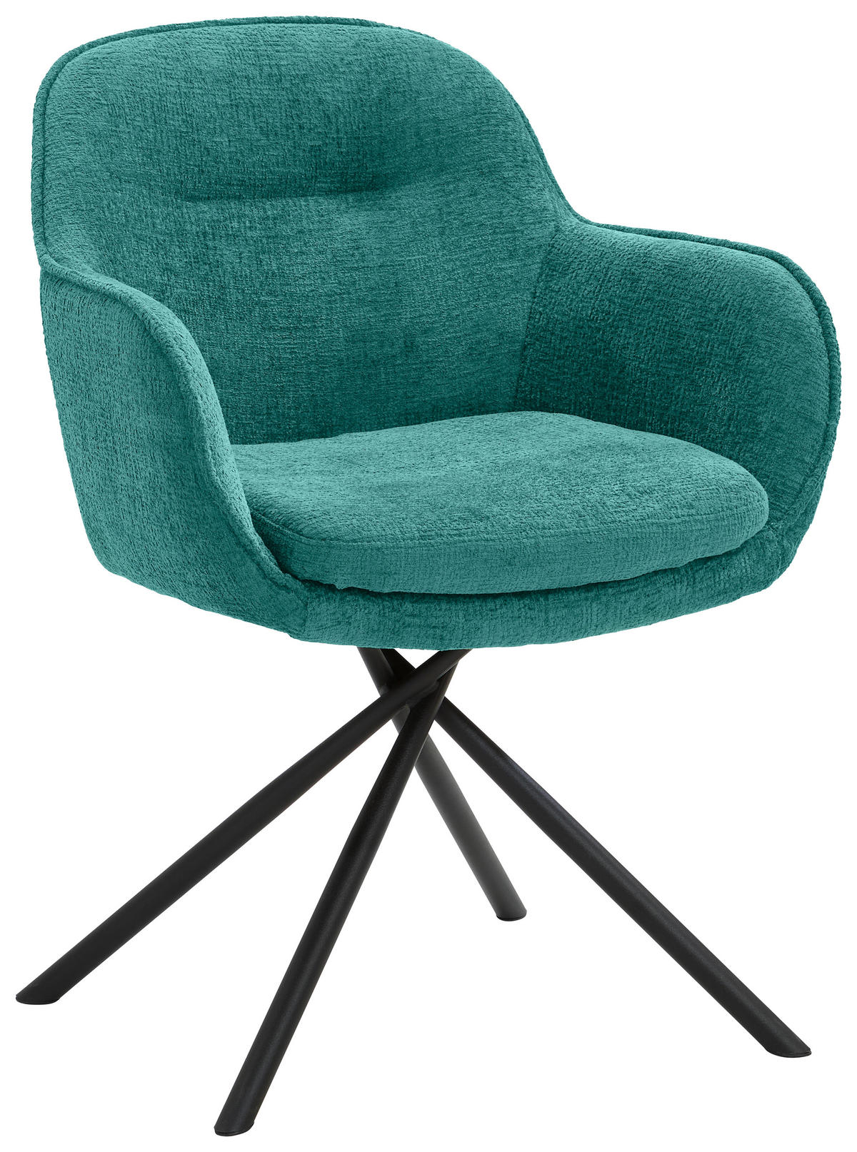 ARMLEHNSTUHL  in Webstoff  - Türkis/Schwarz, Design, Textil/Metall (64/87/63cm) - Novel