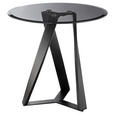 BEISTELLTISCH in Metall, Glas 61/61/58,4 cm  - Schwarz/Grau, Design, Glas/Metall (61/61/58,4cm) - Novel