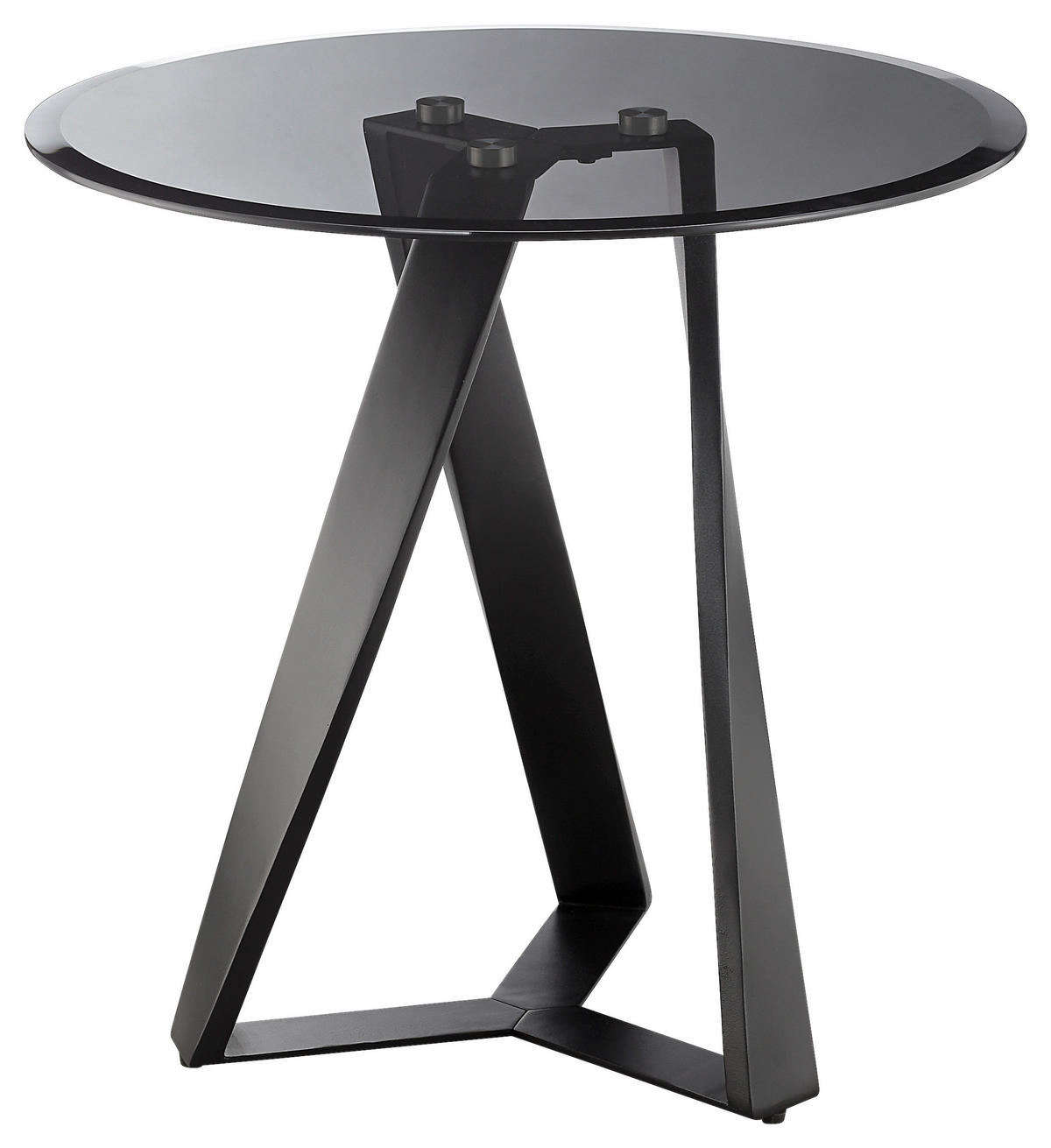 BEISTELLTISCH in Metall, Glas 61/61/58,4 cm  - Schwarz/Grau, Design, Glas/Metall (61/61/58,4cm) - Novel