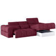 ECKSOFA Dunkelrot Chenille  - Schwarz/Dunkelrot, KONVENTIONELL, Kunststoff/Textil (290/203cm) - Carryhome