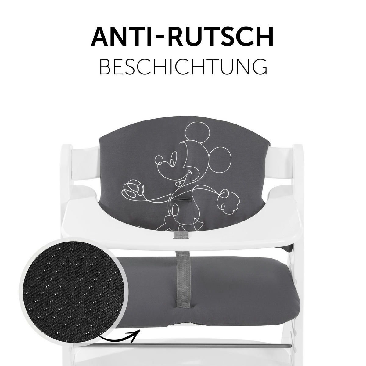 HOCHSTUHLEINLAGE MICKEY & MINNIE  - Anthrazit, Trend, Textil (27/47/8cm) - Hauck