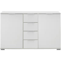 KOMODA, bílá, 130/83/41 cm - bílá/barvy hliníku, Design, kov/kompozitní dřevo (130/83/41cm) - Carryhome