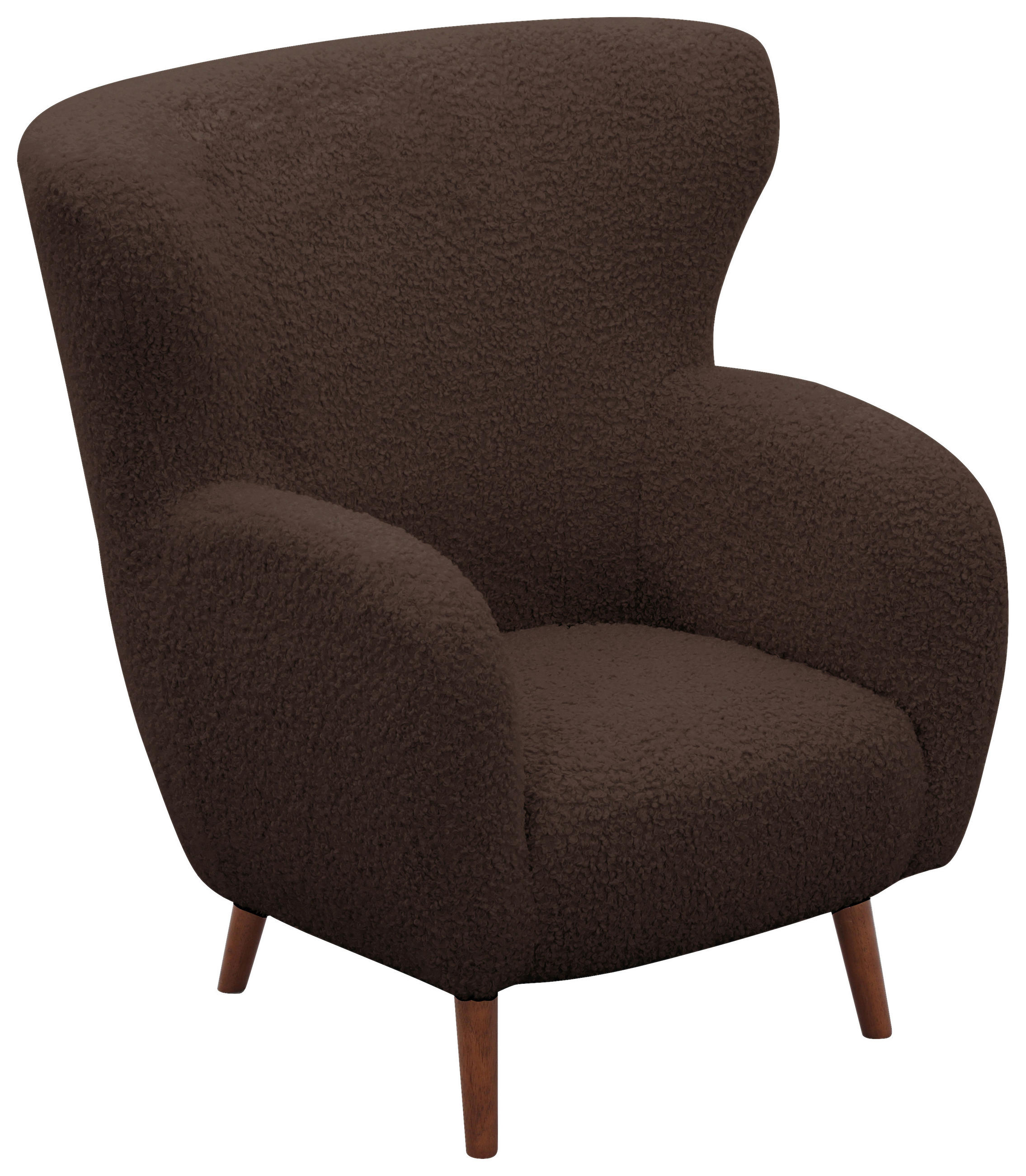 SESSEL in Teddystoff Braun  - Kastanienfarben/Braun, Design, Holz/Textil (90/98/88cm) - Livetastic