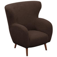 SESSEL in Teddystoff Braun  - Kastanienfarben/Braun, Design, Holz/Textil (90/98/88cm) - Livetastic