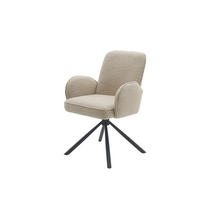 ARMLEHNSTUHL  in Struktur  - Beige/Schwarz, MODERN, Textil/Metall (60/85,5/65,5cm) - MID.YOU