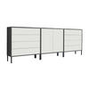 SIDEBOARD Mailand Set 4 + MF  in 237/86/33 cm  - Anthrazit/Weiß, MODERN, Holzwerkstoff/Metall (237/86/33cm) - MID.YOU