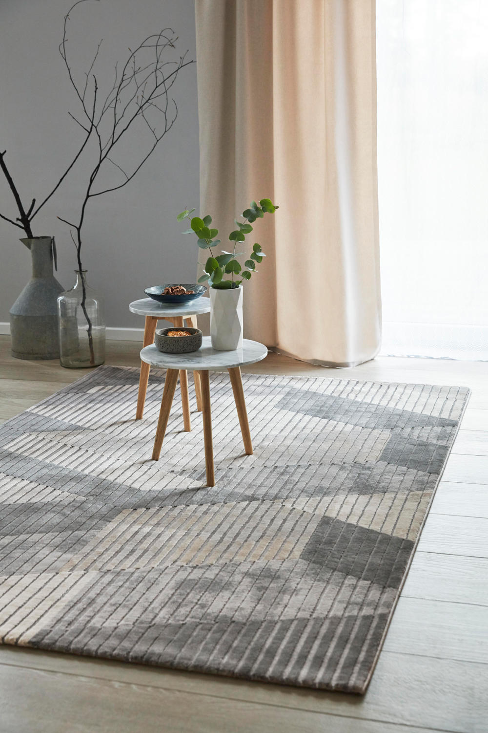 WEBTEPPICH 80/150 cm Tamo Grau, Sandfarben, Beige  - Sandfarben/Beige, Design, Textil (80/150cm) - Esprit