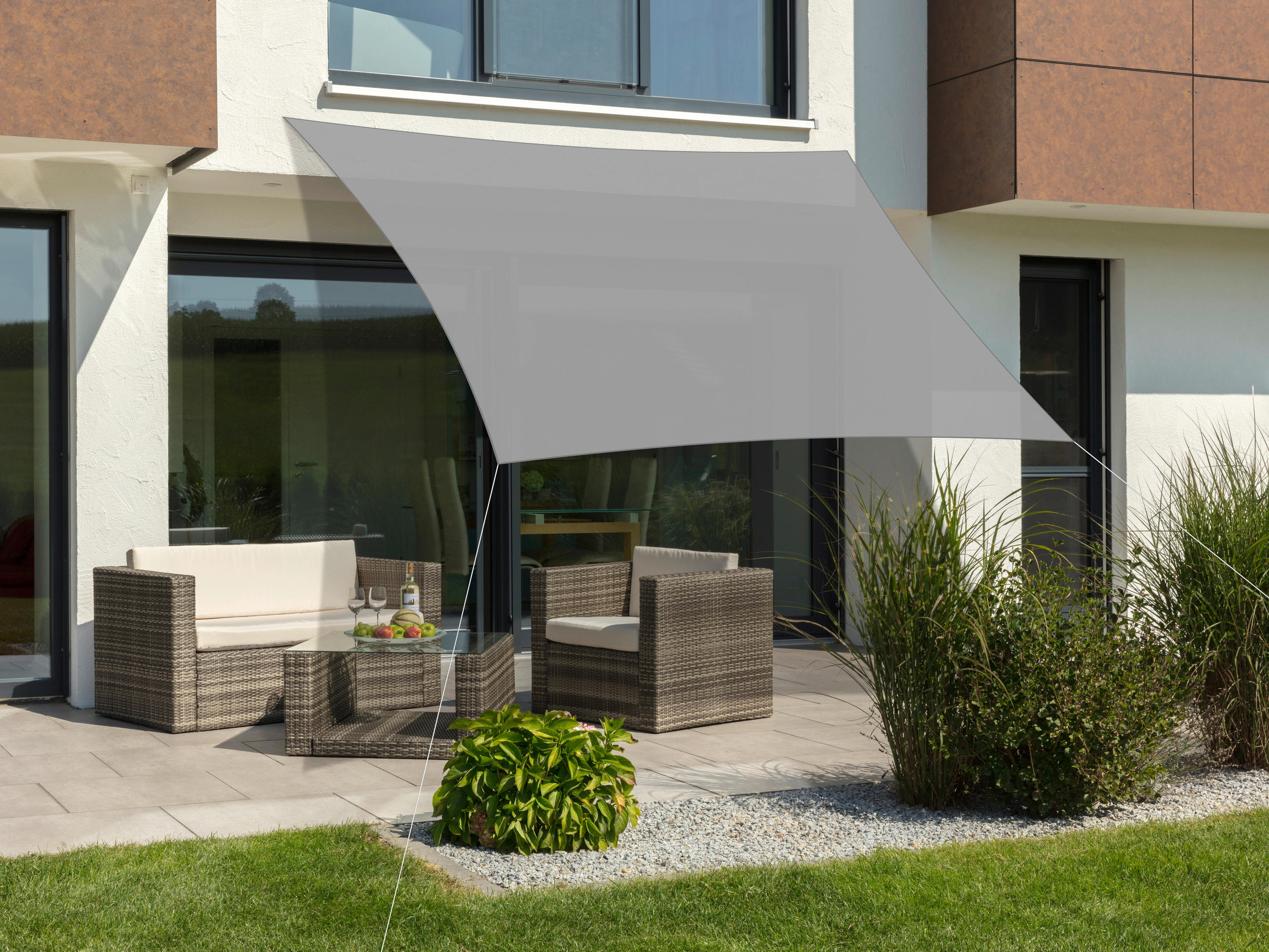 GARTENSONNENSEGEL - Silberfarben, Basics, Textil (360/0,3/360cm) - Schneider