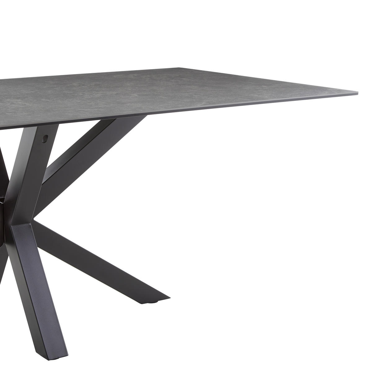 JEDILNA MIZA, črna, temno siva  - temno siva/črna, Moderno, kovina/keramika (200/100/75cm) - Livetastic