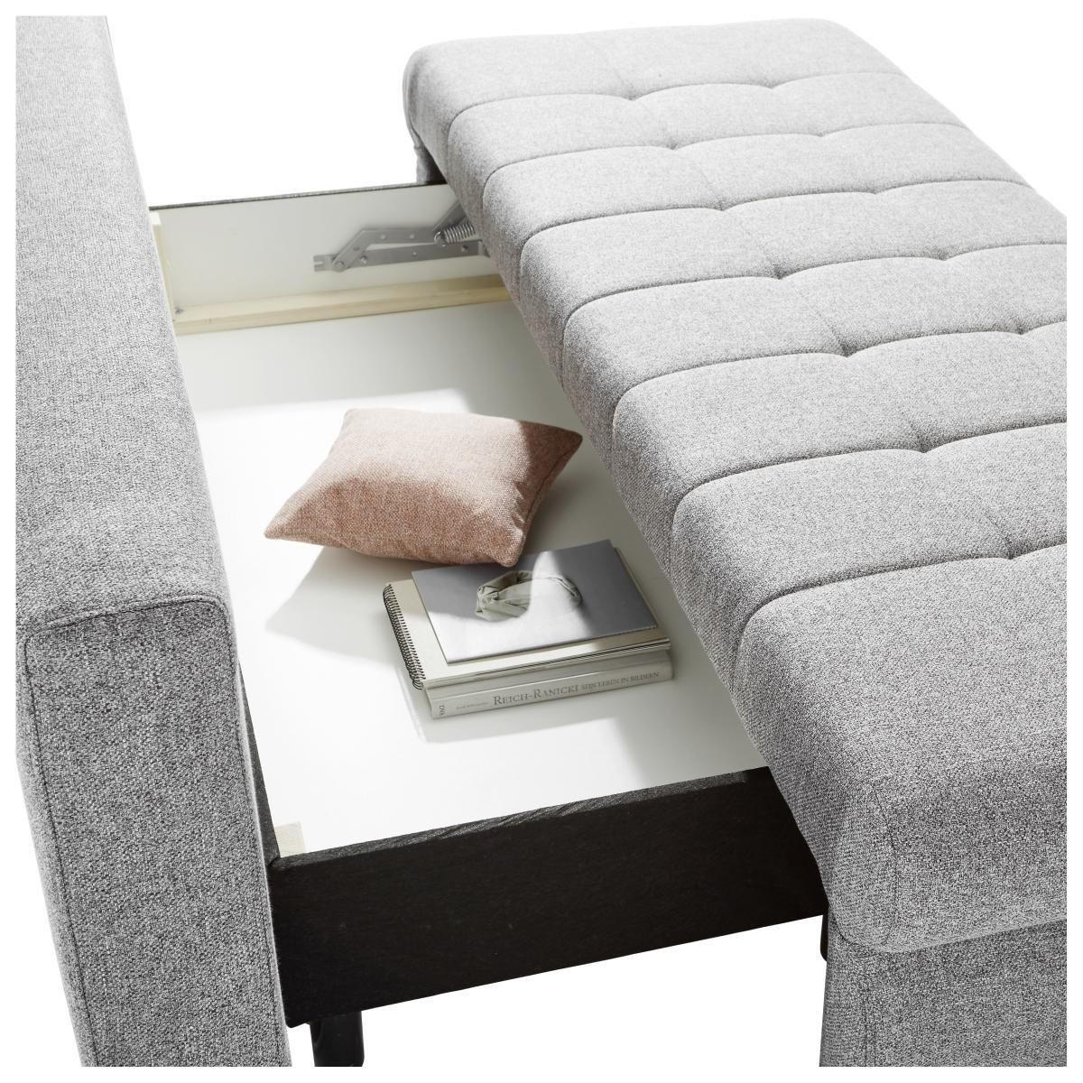 SCHLAFSOFA Webstoff Grau  - Chromfarben/Rosa, Design, Kunststoff/Textil (205/88/96cm) - Ti'me