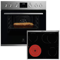 HERDSET ELXH3X  - Edelstahlfarben, Basics, Glas/Metall (59,5/59,8/54,8cm) - Electrolux